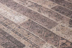 Geometric Area Rug - Beige Cotton Chenille Digital Print Carpet for Living Room