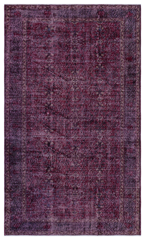 Atina Purple Vintage Wool Handmade Area Rug 5'0" x 8'4"
