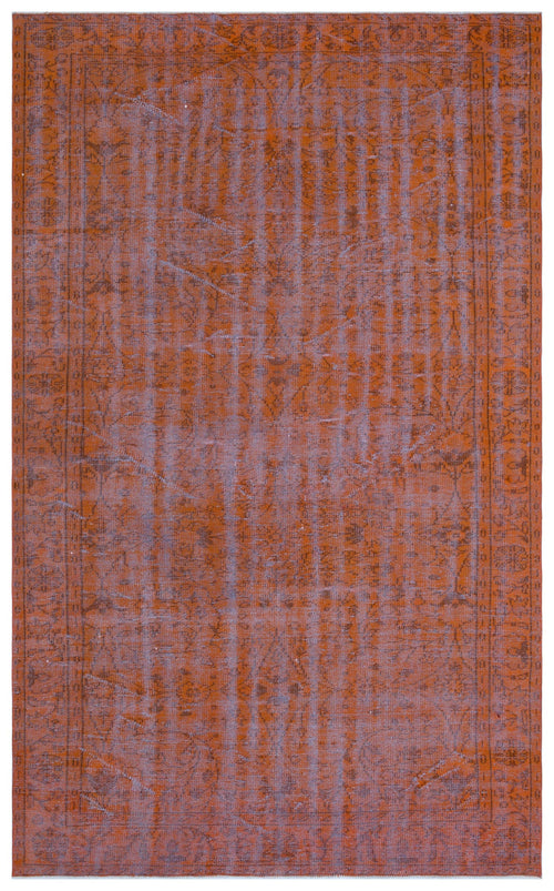 Atina Orange Vintage Wool Handmade Area Rug 6'2" x 9'4"
