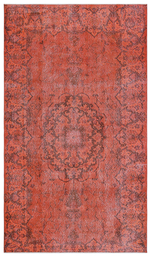 Atina Orange Vintage Wool Handmade Area Rug 5'3" x 8'4"