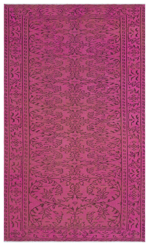 Atina Pink Vintage Wool Handmade Area Rug 4'11" x 8'4"