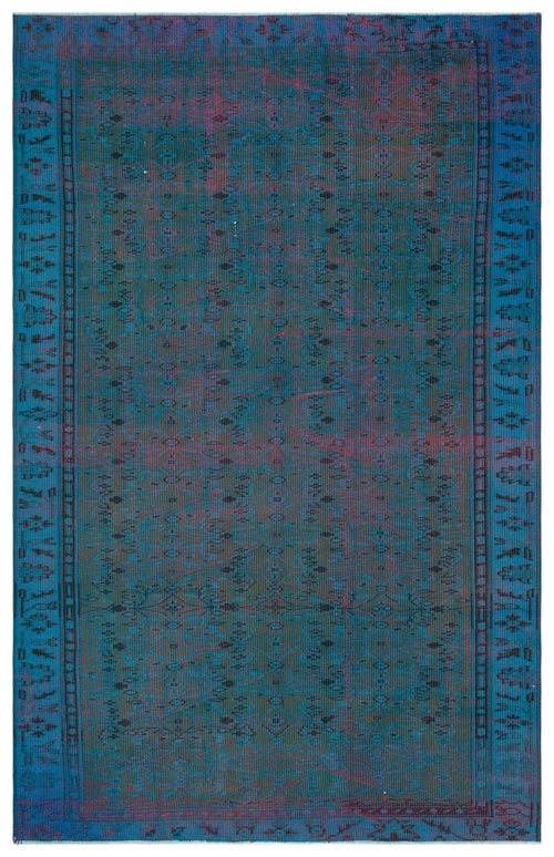 Atina Blue Vintage Wool Handmade Area Rug 5'7" x 8'6"