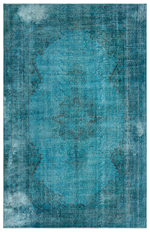 Atina Turquoise Vintage Wool Handmade Area Rug 5'7" x 8'9"