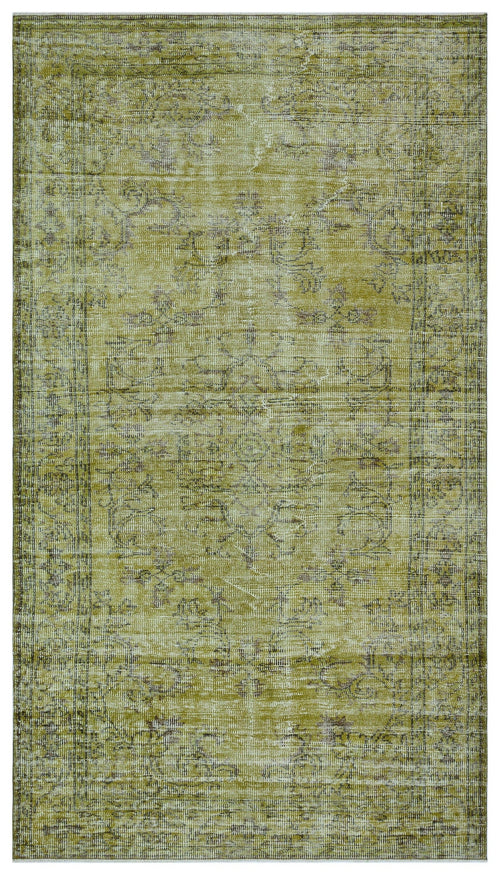 Atina Green Vintage Wool Handmade Area Rug 5'6" x 8'3"