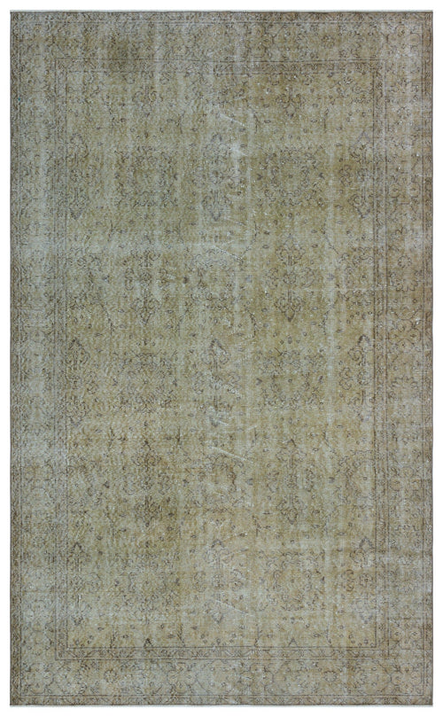 Atina Beige Vintage Wool Handmade Area Rug 5'7" x 9'2"
