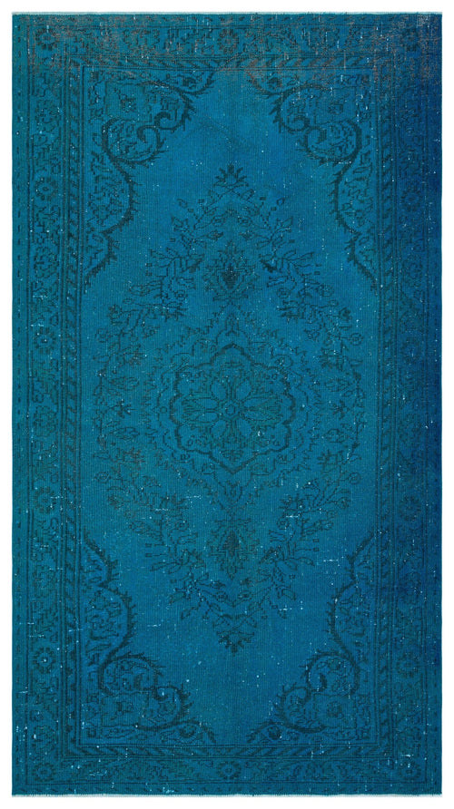 Atina Turquoise Vintage Wool Handmade Area Rug 4'8" x 8'10"