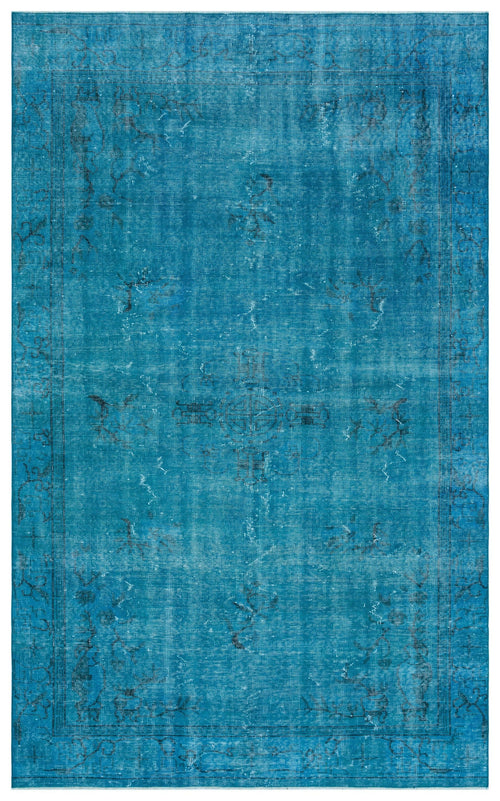 Atina Turquoise Vintage Wool Handmade Area Rug 5'7" x 9'0"