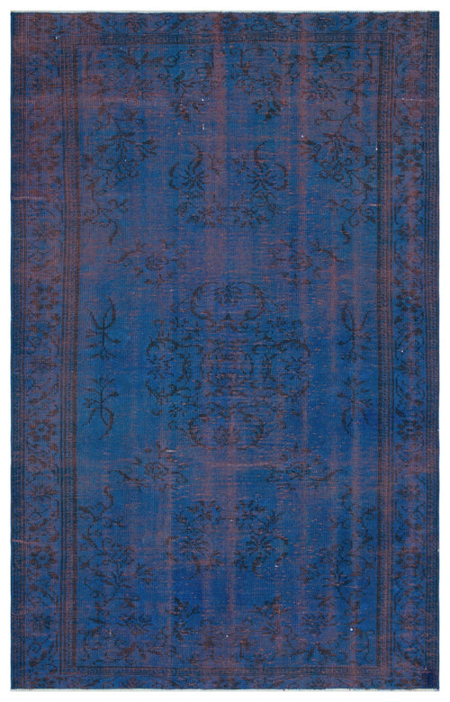 Atina Blue Vintage Wool Handmade Area Rug 4'11" x 8'11"