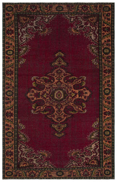 Atina Red Classic Wool Handmade Area Rug 6'3" x 9'11"