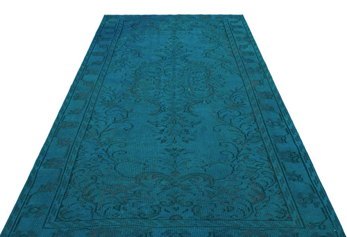 Atina Turquoise Vintage Wool Handmade Area Rug 5'3" x 8'6"