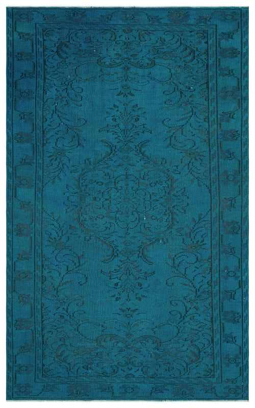Atina Turquoise Vintage Wool Handmade Area Rug 5'3" x 8'6"