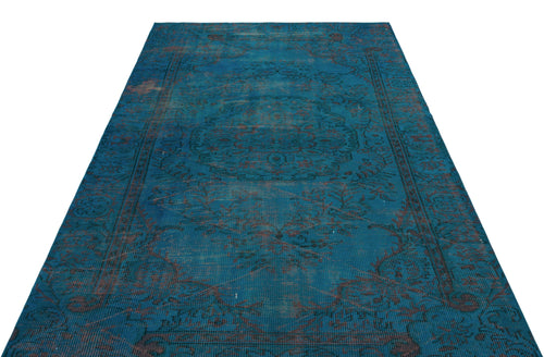 Atina Turquoise Vintage Wool Handmade Area Rug 5'2" x 7'9"