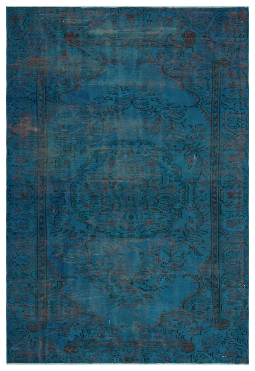 Atina Turquoise Vintage Wool Handmade Area Rug 5'2" x 7'9"