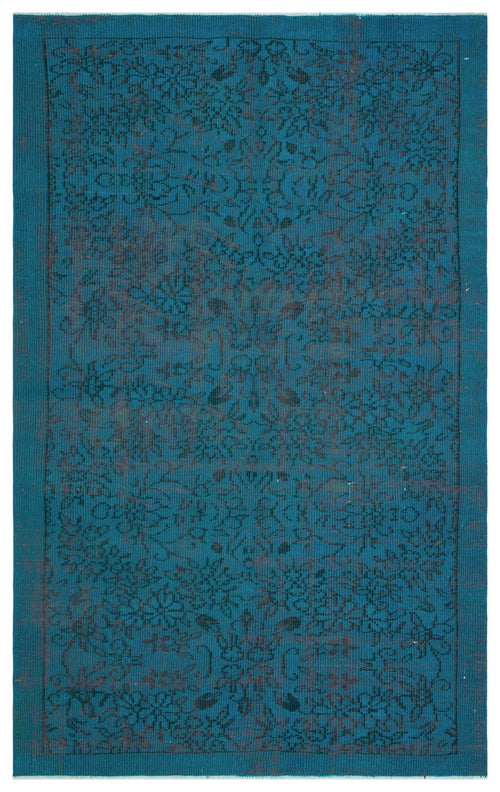 Atina Turquoise Vintage Wool Handmade Area Rug 4'10" x 7'10"