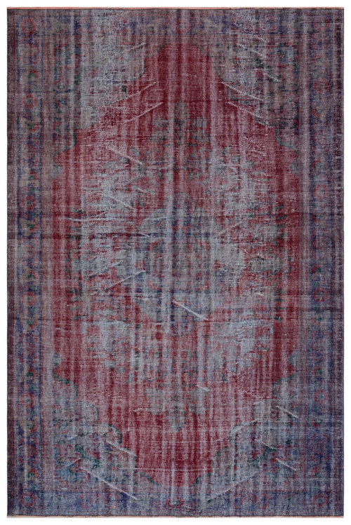 Atina Red Vintage Wool Handmade Area Rug 6'5" x 9'5"