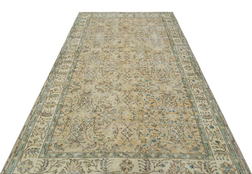 Atina Beige Vintage Wool Handmade Area Rug 5'3" x 9'5"