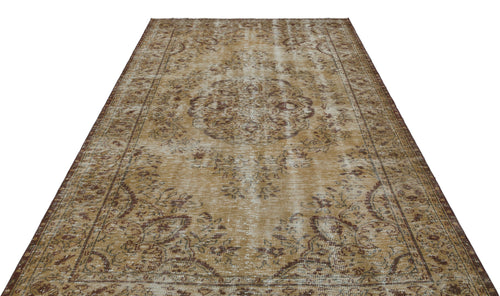 Atina Beige Vintage Wool Handmade Area Rug 6'2" x 9'6"