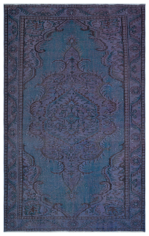 Atina Purple Vintage Wool Handmade Area Rug 5'3" x 8'6"