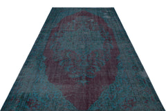 Atina Turquoise Vintage Wool Handmade Area Rug 5'6" x 9'8"