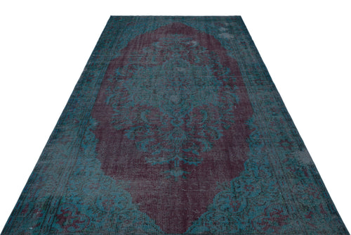 Atina Turquoise Vintage Wool Handmade Area Rug 5'6" x 9'8"