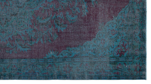 Atina Turquoise Vintage Wool Handmade Area Rug 5'6" x 9'8"