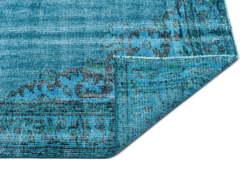 Atina Turquoise Vintage Wool Handmade Area Rug 5'9" x 9'8"