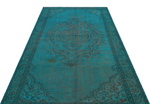 Atina Turquoise Vintage Wool Handmade Area Rug 5'5" x 8'6"