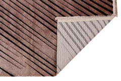 Machine Made Area Rug - Anthracite Zigzag Flatweave Carpet with Anti Slip