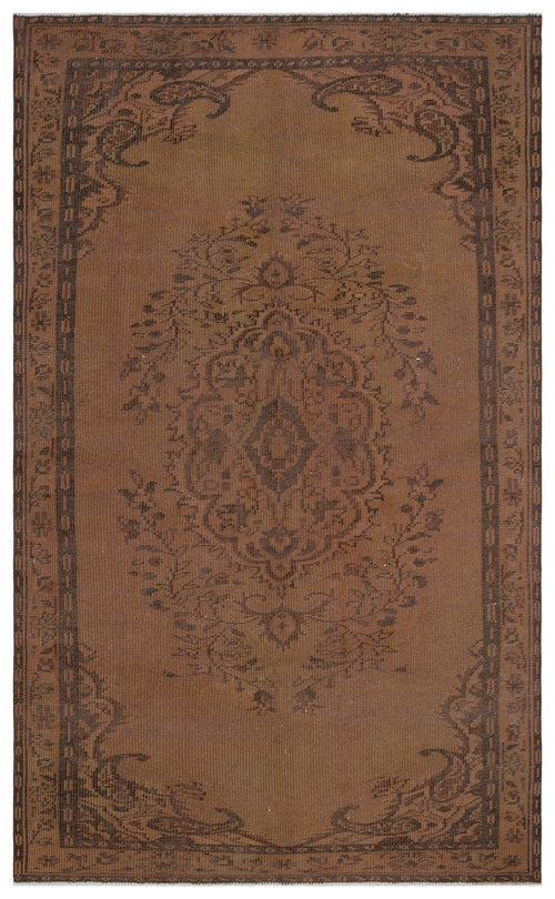 Atina Brown Classic Wool Handmade Area Rug 5'1" x 8'9"