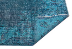 Atina Turquoise Vintage Wool Handmade Area Rug 6'9" x 10'4"