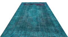 Atina Turquoise Vintage Wool Handmade Area Rug 6'9" x 10'4"