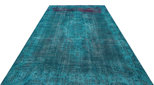 Atina Turquoise Vintage Wool Handmade Area Rug 6'9" x 10'4"