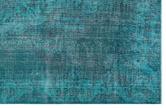 Atina Turquoise Vintage Wool Handmade Area Rug 6'9" x 10'4"