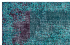 Atina Turquoise Vintage Wool Handmade Area Rug 6'9" x 10'4"