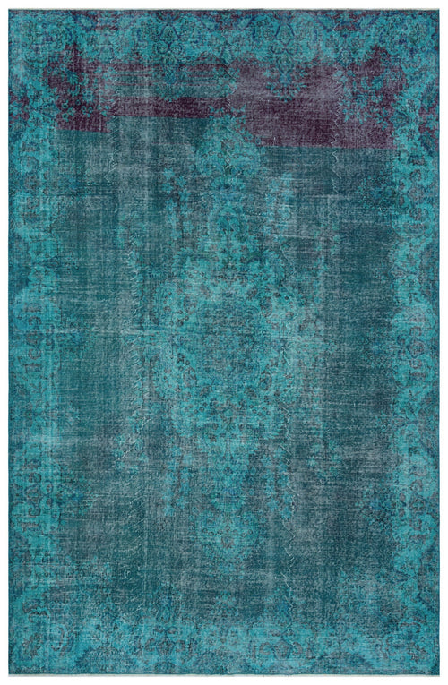 Atina Turquoise Vintage Wool Handmade Area Rug 6'9" x 10'4"