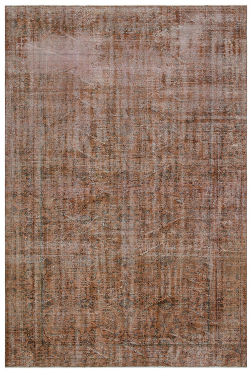 Atina Brown Vintage Wool Handmade Area Rug 6'8" x 9'11"