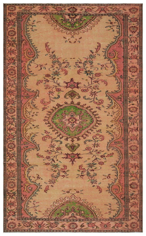 Atina Cream Vintage Wool Handmade Area Rug 5'11" x 9'7"