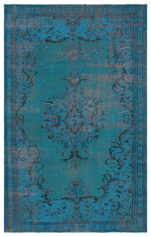 Atina Turquoise Vintage Wool Handmade Area Rug 5'2" x 8'2"