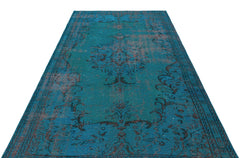 Atina Turquoise Vintage Wool Handmade Area Rug 5'2" x 8'2"