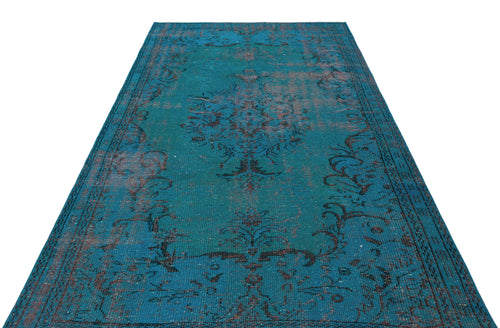 Atina Turquoise Vintage Wool Handmade Area Rug 5'2" x 8'2"