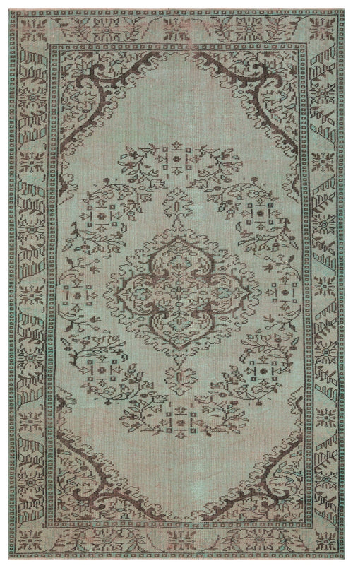 Atina Beige Vintage Wool Handmade Area Rug 5'7" x 9'0"