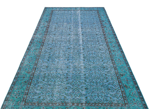 Atina Blue Vintage Wool Handmade Area Rug 4'9" x 8'8"