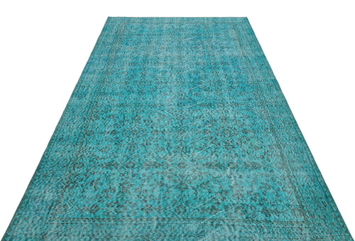 Atina Turquoise Vintage Wool Handmade Area Rug 4'3" x 11'2"