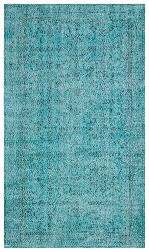 Atina Turquoise Vintage Wool Handmade Area Rug 4'3" x 11'2"