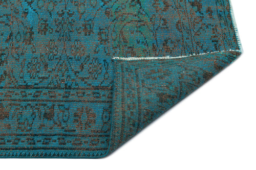 Atina Turquoise Vintage Wool Handmade Area Rug 5'6" x 8'7"