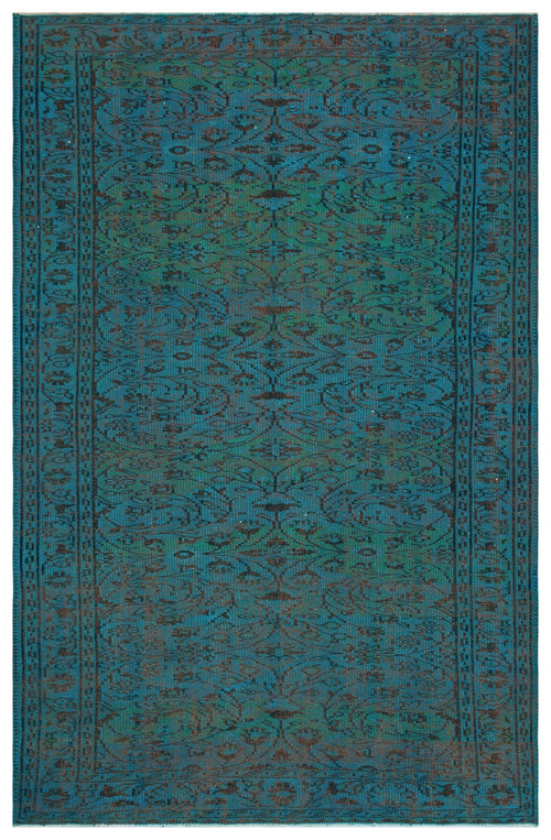 Atina Turquoise Vintage Wool Handmade Area Rug 5'6" x 8'7"