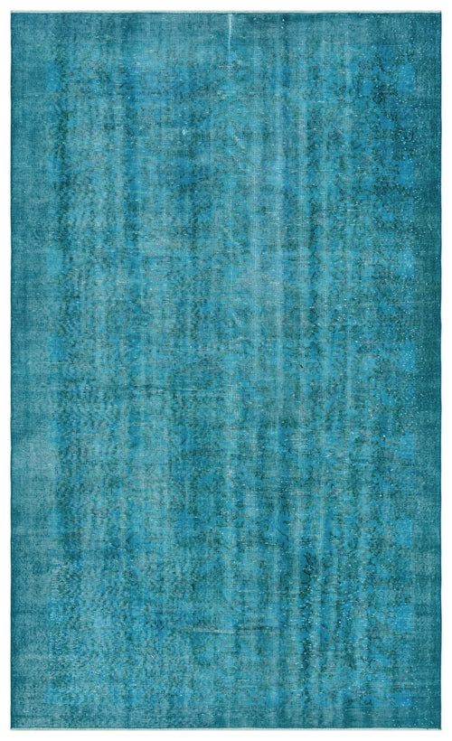 Atina Turquoise Vintage Wool Handmade Area Rug 5'7" x 9'2"