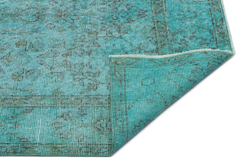 Atina Turquoise Vintage Wool Handmade Area Rug 5'8" x 9'0"