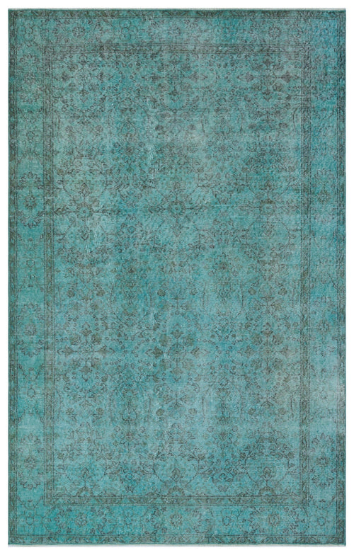 Atina Turquoise Vintage Wool Handmade Area Rug 5'8" x 9'0"