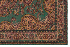Atina Green Classic Wool Handmade Area Rug 6'0" x 9'3"